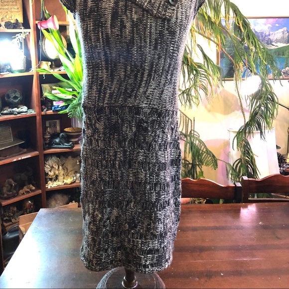 Womens black and white knit sweater dress. Small - Picture 2 of 8